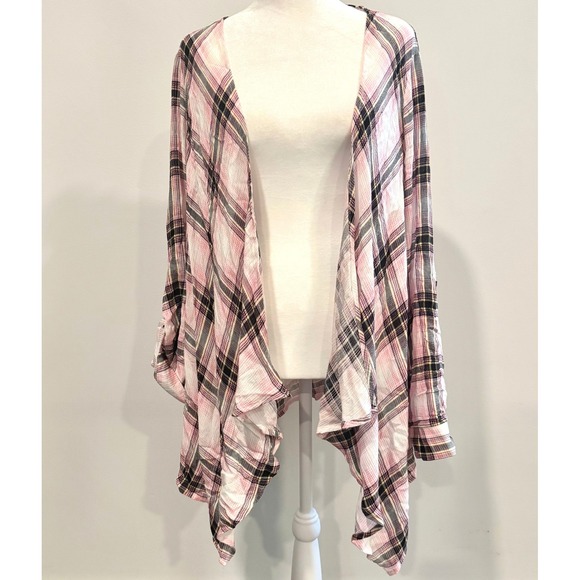 torrid Tops - Torrid Women Kimono Cardigan 1X Plaid Casual Coastal Cowgirl Beachy Boho 21296